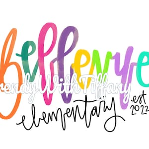 Bellevue Elementary Watercolor PNG Oak Grove DESCARGA DIGITAL
