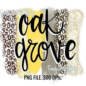 Oak Grove Leopard Brush PNG Digital Descargar Sublimación 300 DPI