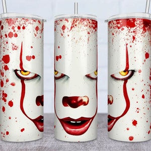 Clown Halloween | Tumbler 2 File Png | Halloween Tumbler Png | 20 oz Skinny Tumbler Sublimation | Tumbler Design Png