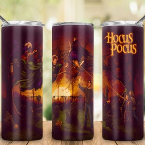 DIGITAL Hocus fight  | Tumbler 2 File Png | Halloween Tumbler Png | 20 oz Skinny Tumbler Sublimation | Tumbler Design Png