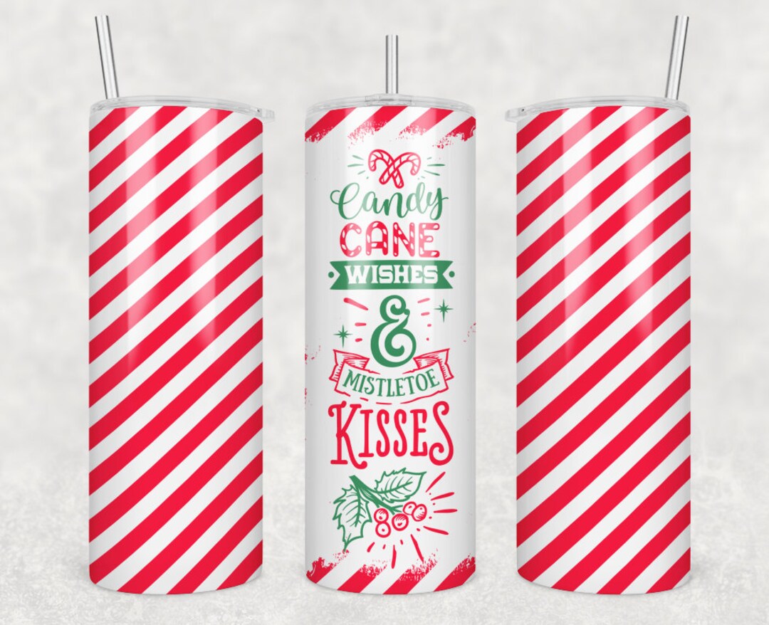 Candy Cane Kisses Tumbler 2 File Png Christmas Tumbler Png Etsy