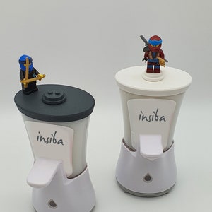 Refill lid with clamping block adapter closure for No Touch soap dispenser