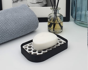 Soap dish with draining grid and anti-slip nubs - made in Germany