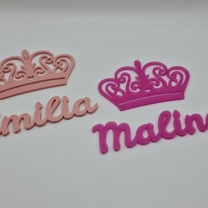 Personalized crown door sign for children&#39;s rooms including transparent double-sided adhesive dots