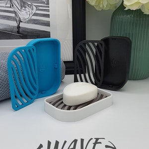 Soap dish Wave with drip grid and anti-slip nubs - made in Germany
