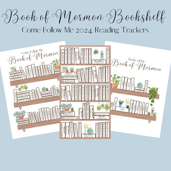 Book of Mormon Reading Chart | Come Follow Me 2024 Bookmark | Book of Mormon 2024 Reading Tracker | LDS Scripture Checklist | LDS Printable