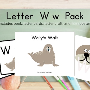 Letter of the Week Pack - Letter W | Wally Walrus | Letter Books | ABC Cards | Letter of the Week Crafts