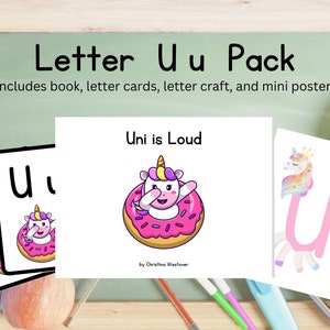 Pack Letra de la Semana - Letra U / Uni Unicornio / Libros de Letras / Tarjetas ABC / Manualidades de la Letra de la Semana