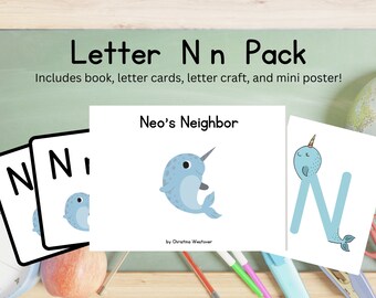 Letter of the Week Pack - Letter N | Neo Narwhal | Letter Books | ABC Cards | Letter of the Week Crafts