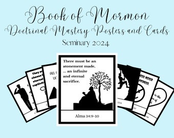 LDS Seminary Book of Mormon Doctrinal Mastery Posters and Cards | Book of Mormon Cards | Come Follow Me 2024 | LDS Seminary Printables