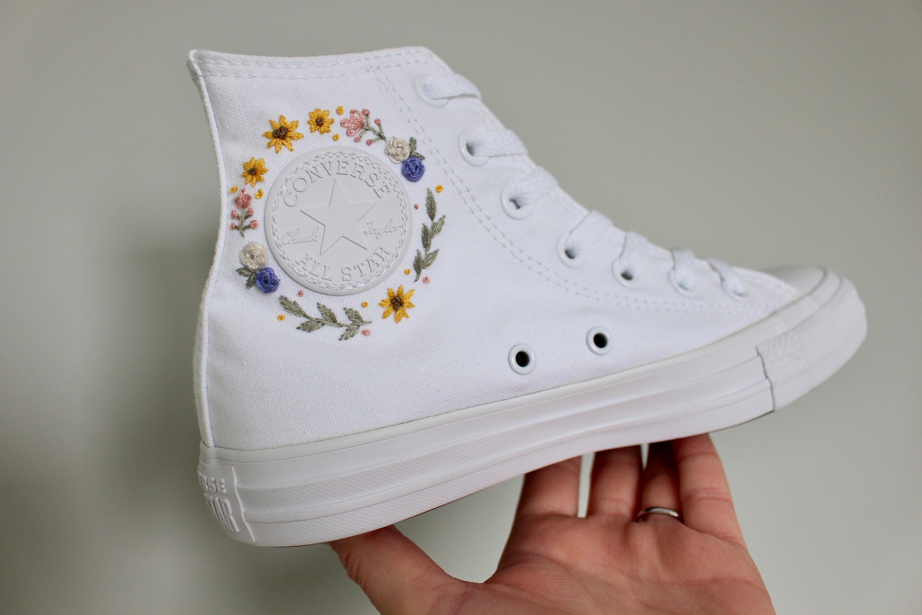 Embroidered Converse High Tops - Etsy UK