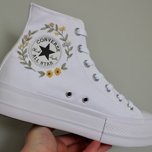 Embroidered Platform Converse High Tops