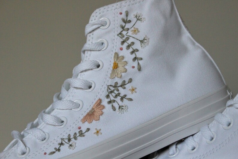 Embroidered Converse High Tops Etsy