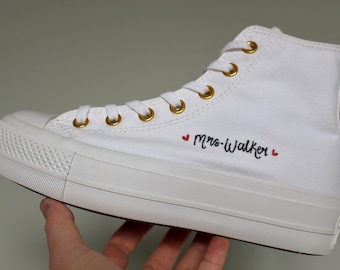 Personalised Wedding Converse Platform High Tops