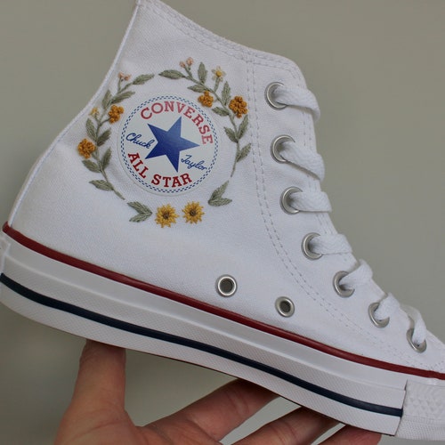 Embroidered Sun Moon Celestial Converse High Tops Etsy UK
