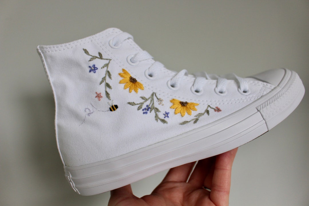 Embroidered Converse High Tops - Etsy UK