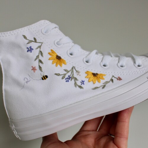 Embroidered Converse High Tops Etsy UK