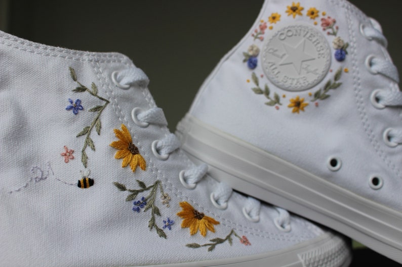 Embroidered Converse High Tops Etsy UK