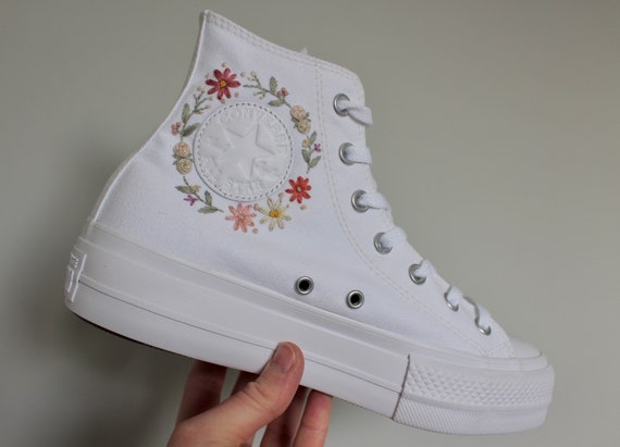 Plataforma bordada Converse High Tops | Etsy México
