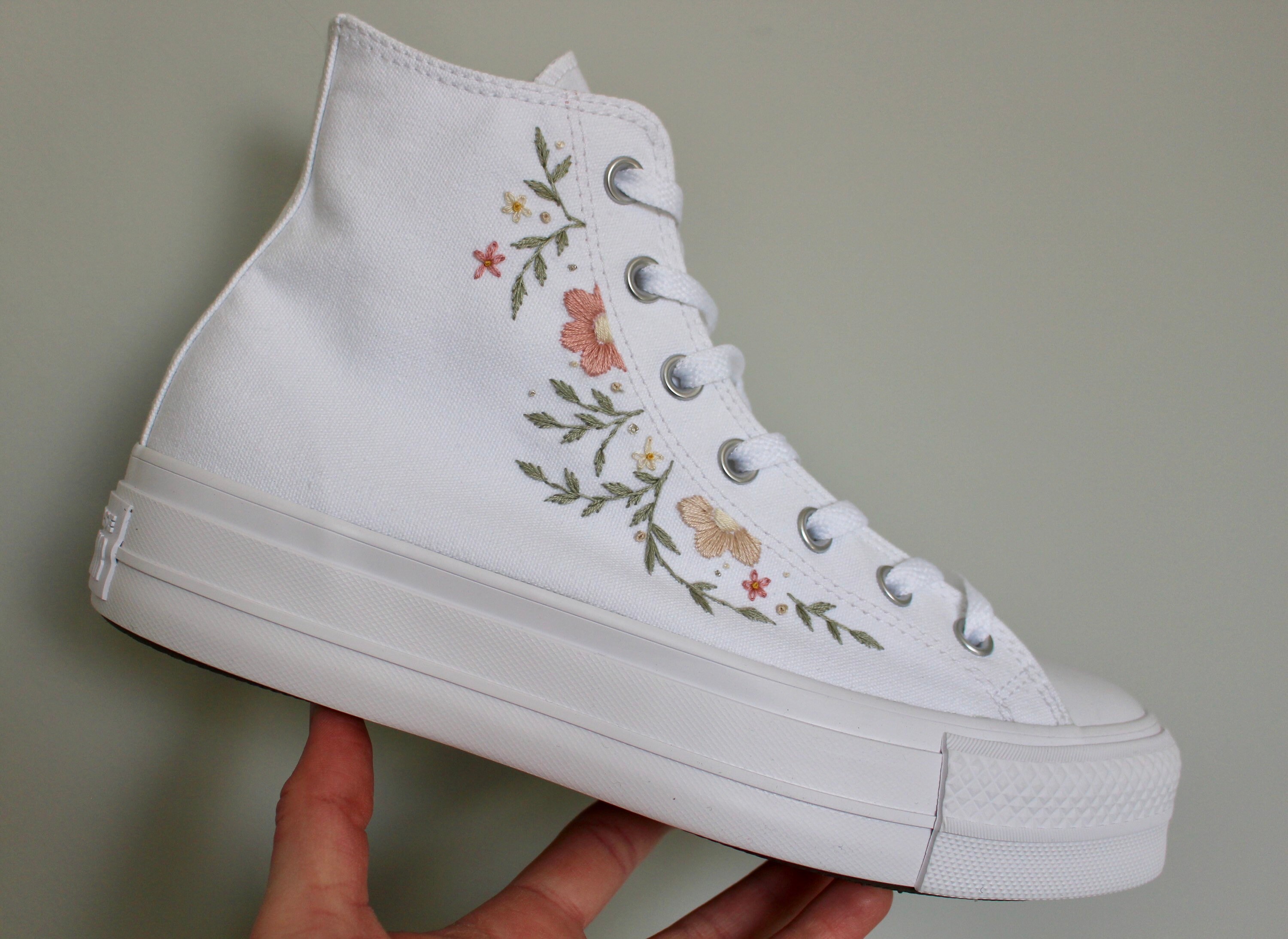 converse embroidered floral platform