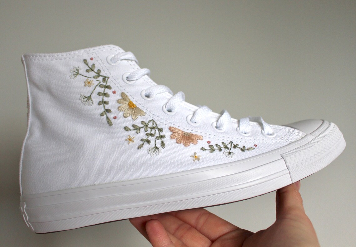 Embroidered Converse High Tops - Etsy UK