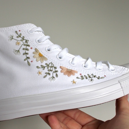 Embroidered Converse High Tops Etsy