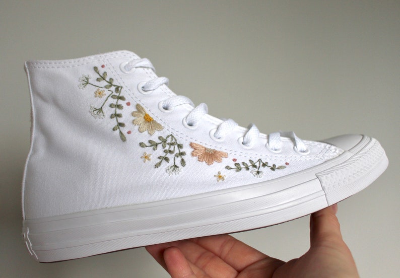 Embroidered Converse High Tops Etsy