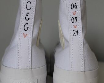 Personalised Custom Wedding Converse with Platform Sole