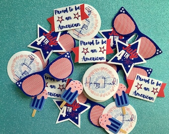 Paquete de pegatinas del Día de la Independencia del 4 de julio