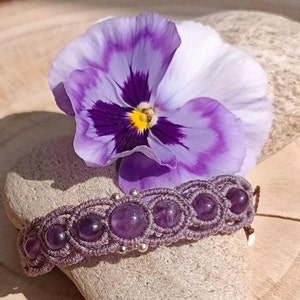 Amethyst Gemstone Macrame Bracelet