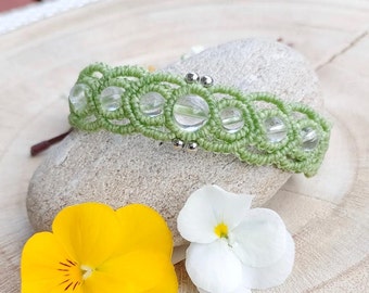 Clear Quartz Gemstone Macrame Bracelet