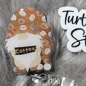 Coffee Gnome Badge Reel, Coffee, Coffee Beans, Brown, Iced, Cold, Brewed, Hot Cup, Java, Roasted Coffee Beans, Caffeine, Wake Up, Aroma