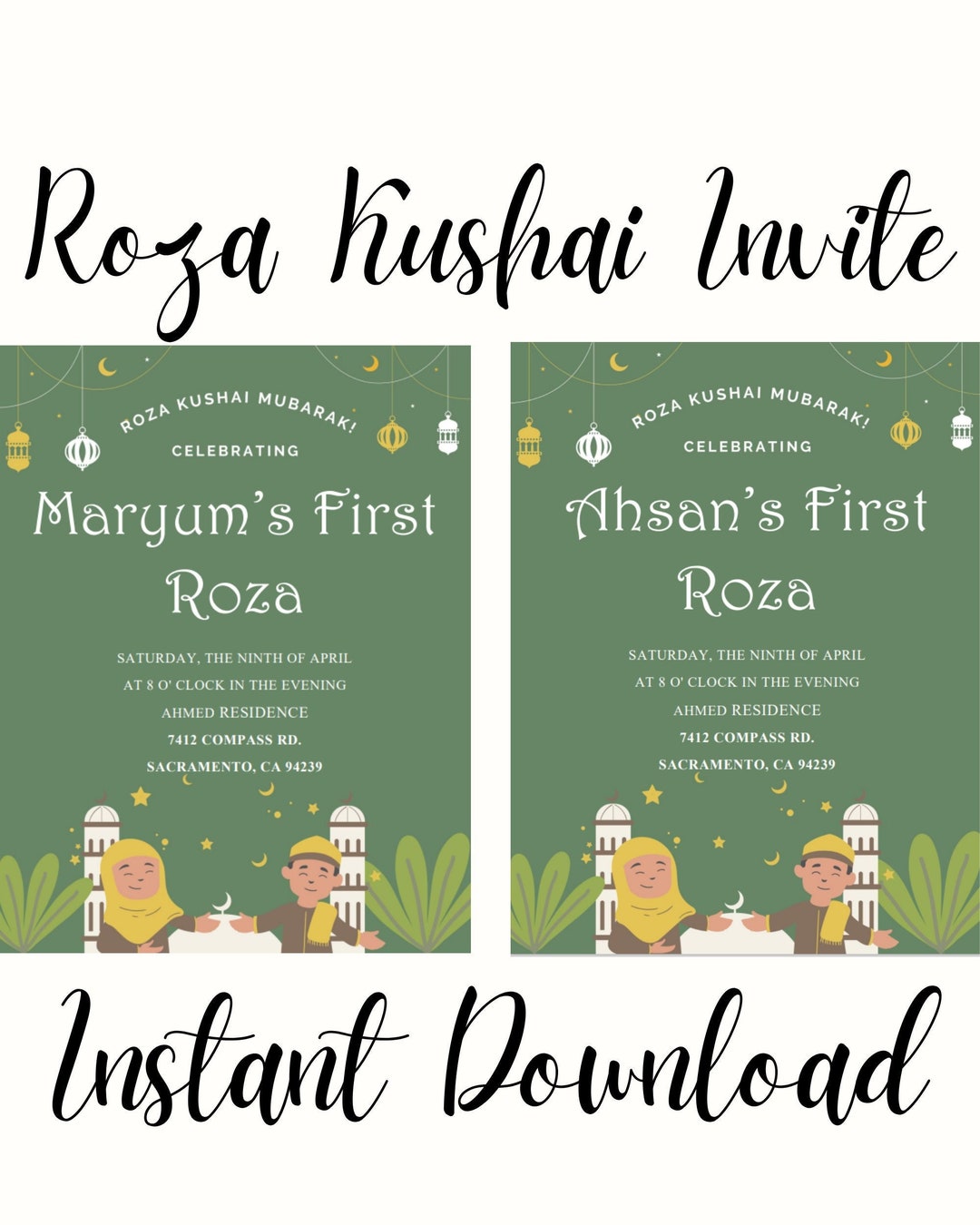 Roza Kushai Invitation, Roza Kushai Card, Roza Khushai Card, First