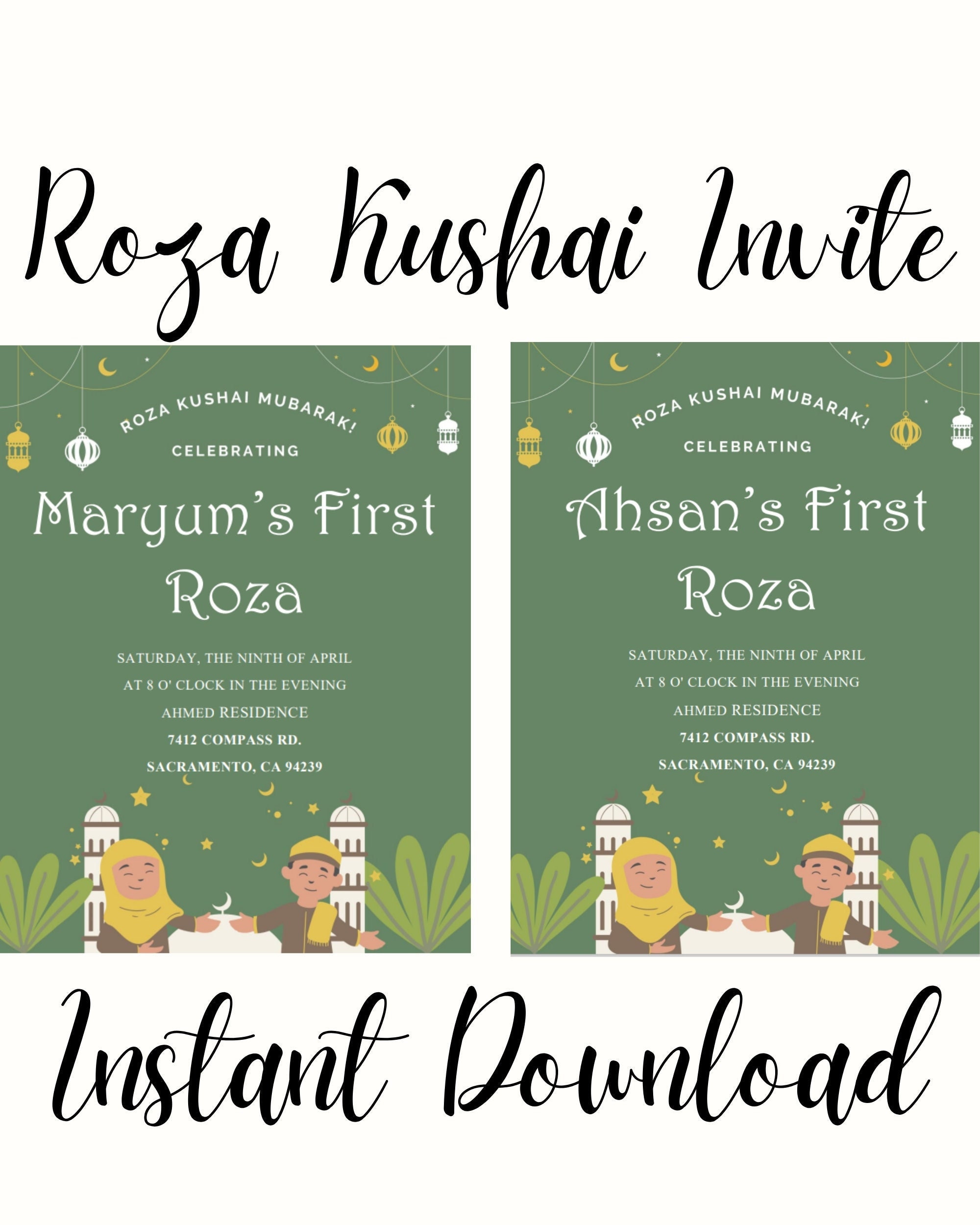 Roza Kushai Invitation, Roza Kushai Card, Roza Khushai Card, First