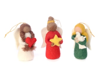 Guardian Angel Tree Ornament Set: Handmade Holiday Decor