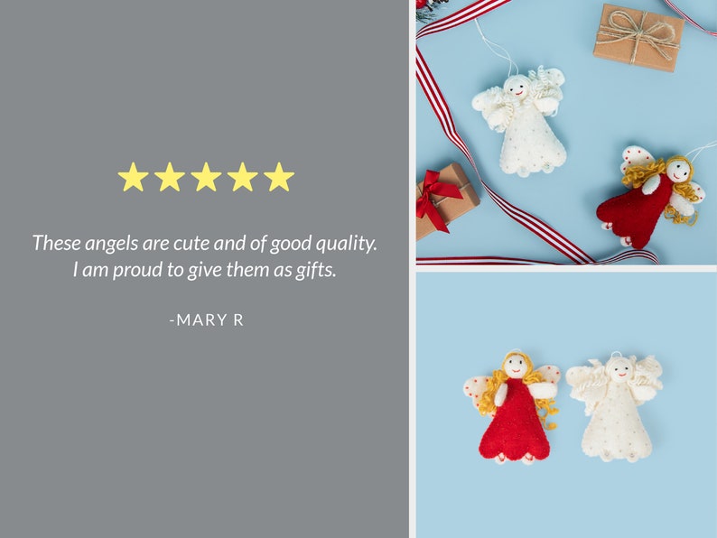 Joyous Angel Ornaments Christmas Felted Wool Christmas Tree Ornament Great Christmas Gift for Teacher image 5