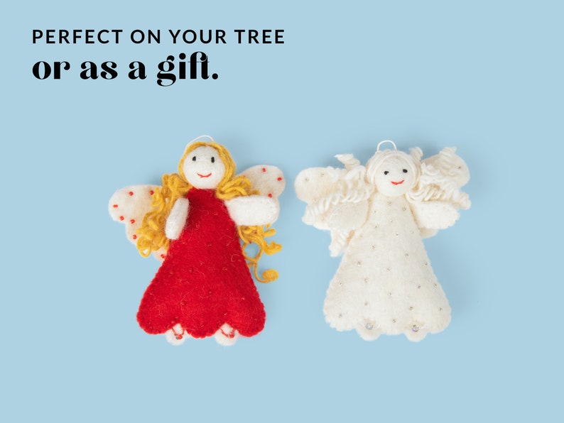 Joyous Angel Ornaments Christmas Felted Wool Christmas Tree Ornament Great Christmas Gift for Teacher image 4