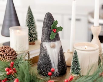 Gnome Tree Topper and Holiday Decor - Dark Gray