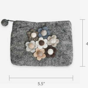 Small Floral Makeup Bag or Coin Pouch Trio Small Flower Bag Purse Pouch Set Handmade Gift for Mom, Gardener, Bridal or Teacher Gift. image 5