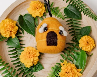 Felted Beehive Ornament: Handmade Wool Bee Decor