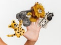 Needle Felted Safari Finger Puppets: Montessori Waldorf Toy Set