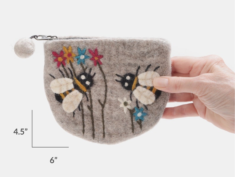 Bee Friends Makeup Pouch and Coin Pouch Best Friends Bee Gifts for Women Purse Pouch Appreciation Gift for Teacher or Grandmother Gift image 4