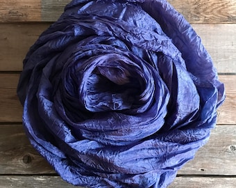 Dusk Blue scarf, blue silk scarf, winter scarf, winter palette, warm scarf, hand dyed silk, hand dyed silk scarf, crinkle scarf, 100% silk