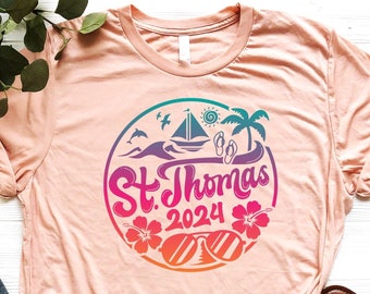 St. Thomas Trip Shirt - US Virgin Islands Clothing - Summer Lover T-Shirt - Tropical Island Trip Gift - Hello Summer Shirt - Sea Ocean Tee