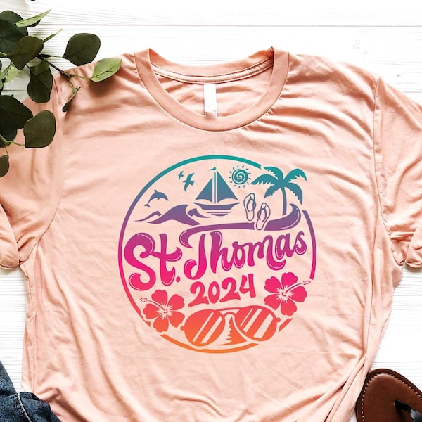 St. Thomas Trip Shirt - US Virgin Islands Clothing - Summer Lover T-Shirt - Tropical Island Trip Gift - Hello Summer Shirt - Sea Ocean Tee