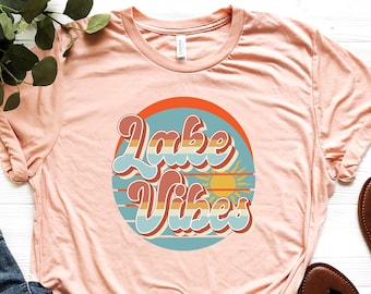 Retro Lake Vibes Shirt, Lake Life T-shirt, Vacation Tee, Lake Lover Shirt, Family Matching T-shirt, Summer Lake Tee, Travel Lake Shirt