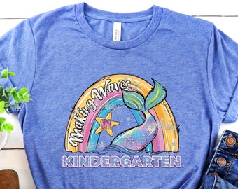 2nd Grade Cute Mermaid Shirt Girls Second Grade Making Waves T-Shirt 