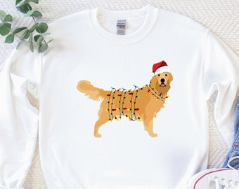 Sweat à capuche Golden Retriever du Père Noël - Sweat-shirt pour chien de Noël - Sweat à capuche Happy New Year - Sweat-shirt Golden Mom - Sweat à capuche animal de Noël