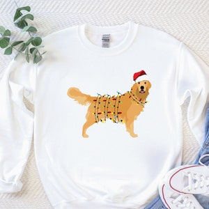 Santa's Golden Retriever Hoodie Christmas Dog Sweatshirt Happy New Year Hoodie Golden Mom Sweatshirt Xmas Animal Hoodie image 1