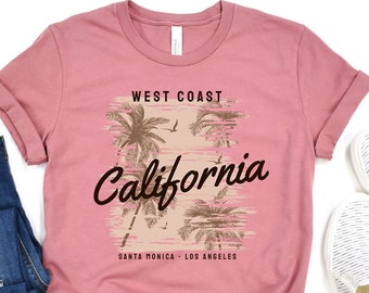 Summer California Shirt - West Coast T-shirt - Santa Monica Beach Tee - Los Angeles Holiday Shirt - Palm Lover T-shirt - Family Matching Tee